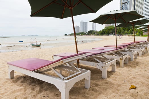 Chairs on the beach near the sea views.