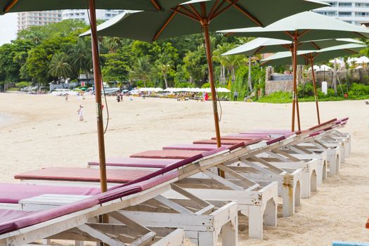 Chairs on the beach near the sea views.