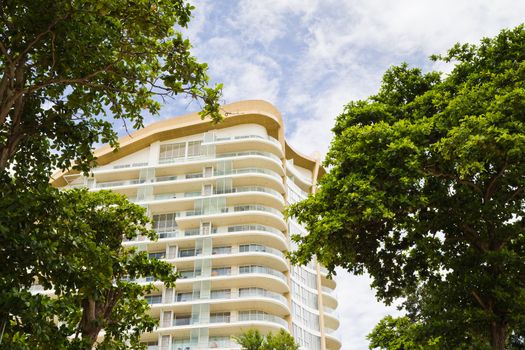 Modern hotel, apartment beside the beach.