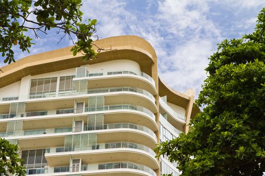 Modern hotel, apartment beside the beach.