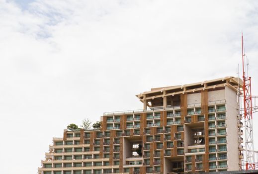 Modern hotel, apartment beside the beach.