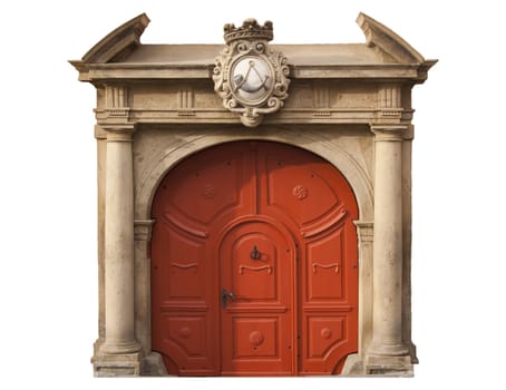 antique doors, history of the city, the doors on a white background