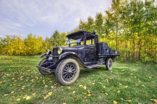 A antique truck found on the grounds of Fort Edmonton Park in Edmonton, Alberta, Canada.