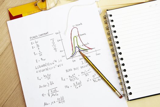 Planck's constant with equation and sketch concept.