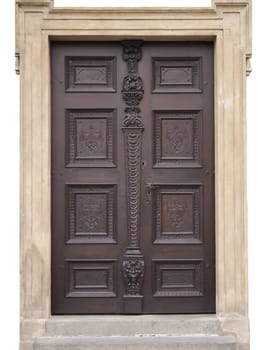 antique doors, history of the city, the doors on a white background