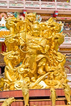 Sacred statues,in China temples,in the daytime.