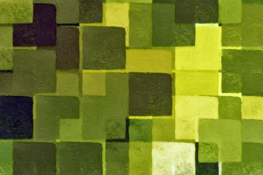 Abstract impressionist squares digital illustration. Brush paint background pattern.