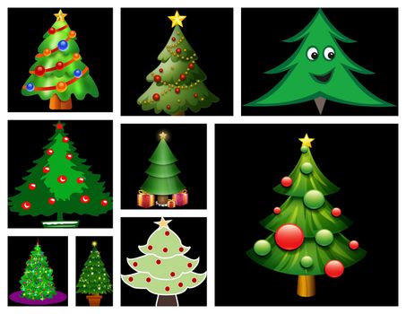 Christmas tree collage great for cards, wrapping paper,web sites,