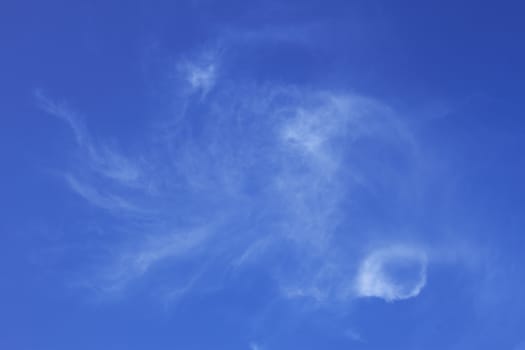 White easy clouds on the background of blue sky