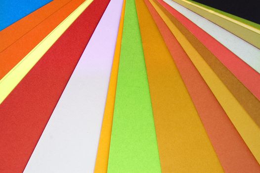 Variety of printing paper colors. Abstract artistic background.