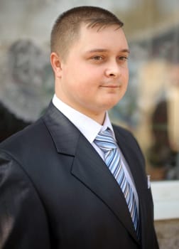 Young the man. The man of the European nationality in a suit