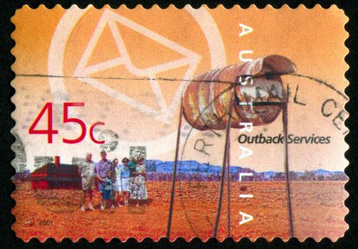 AUSTRALIA - CIRCA 2001: stamp printed by Australia, shows Outback Services, Postal service, circa 2001