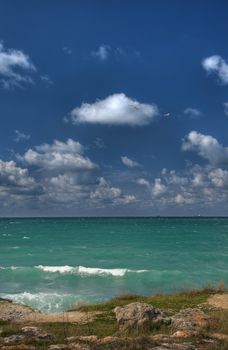 The sea and the sky. Coast of the black sea Crimea, Ukraine