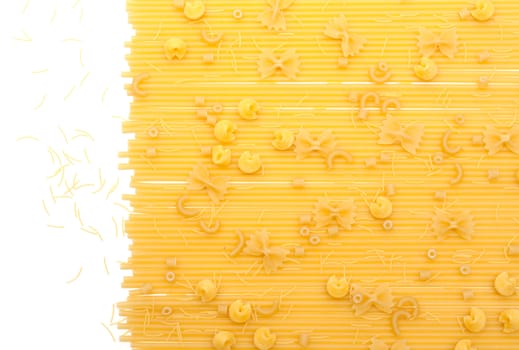 Dry noodle, spaghetti insulated on white background