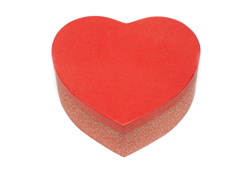 Gift box in form heart on white background
