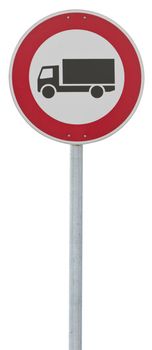 traffic sign: motor lorry. isolated on white with clipping path