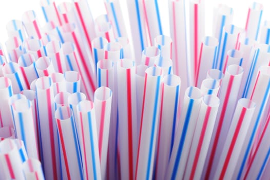 Tubules for a cocktail. An abstract background from plastic tubules