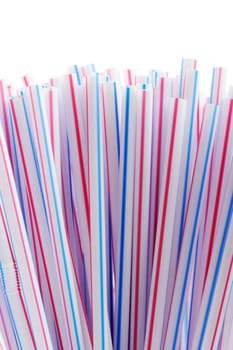 Tubules for a cocktail. An abstract background from plastic tubules