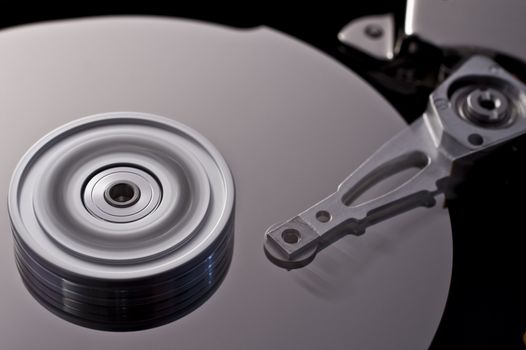 hard disk drive in motion with nice blur in background