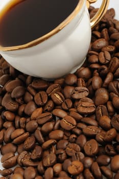 stylish coffee cup with seed. A cup with a coffee drink. 