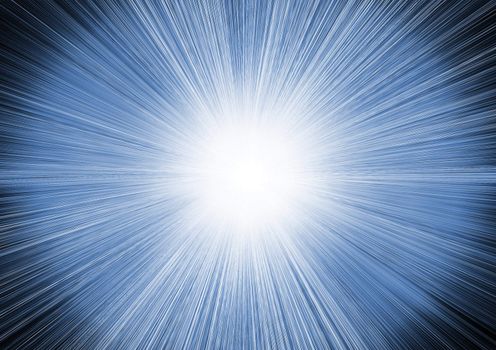 Explosion. The abstract image of color beams missing from an epicentre of explosion