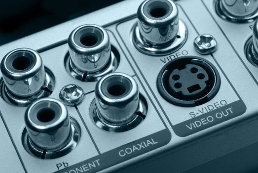The panel of inputs. The device for reproduction of video and audio of a signal