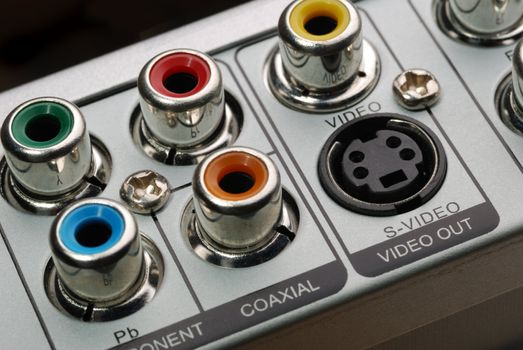 The panel of inputs. The device for reproduction of video and audio of a signal