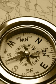 Compass and card. The device for the instruction of a direction and a card