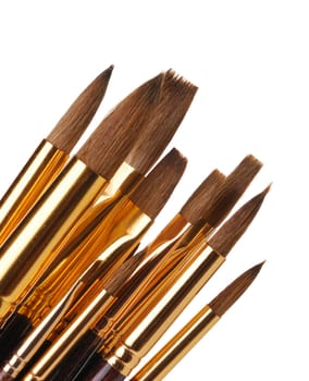 Paintbrush. Brushes for drawing. It is isolated on a white background