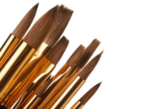 Paintbrush. Brushes for drawing. It is isolated on a white background