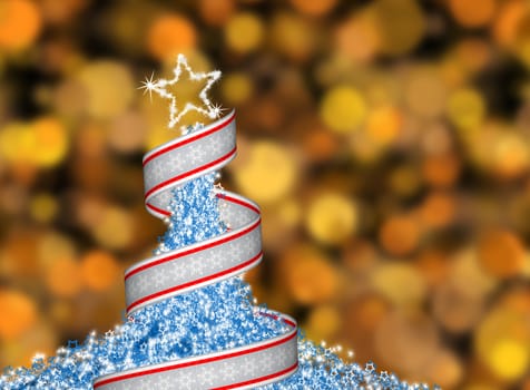 Abstract fur-tree. A tree drawn by snowflakes of the various form and the size