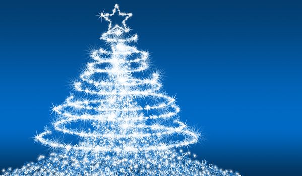 Abstract fur-tree. A tree drawn by snowflakes of the various form and the size