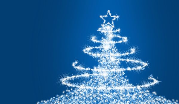 Abstract fur-tree. A tree drawn by snowflakes of the various form and the size