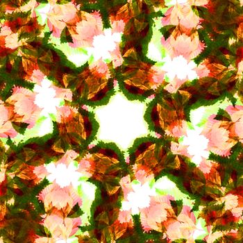 Kaleidoscope leaf. An abstract background with repeating elements