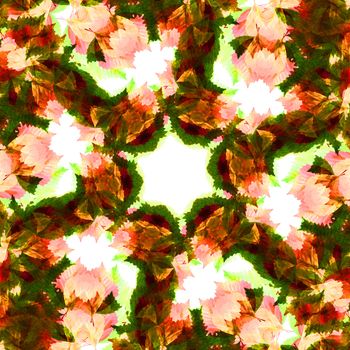 Kaleidoscope leaf. An abstract background with repeating elements