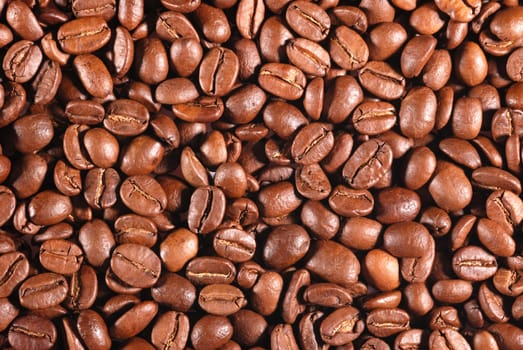 Coffee background. Perfect coffee grains. High detail