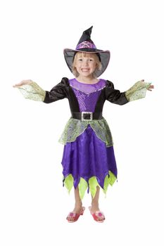 Little girl dressed like a pretty witch