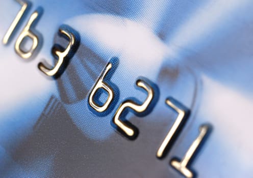 Credit card. A photo close up with the selected focus