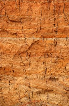 Structures of a rock. A surface of walls of the dug foundation ditch