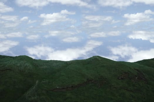 dark green hills on the coast of ireland