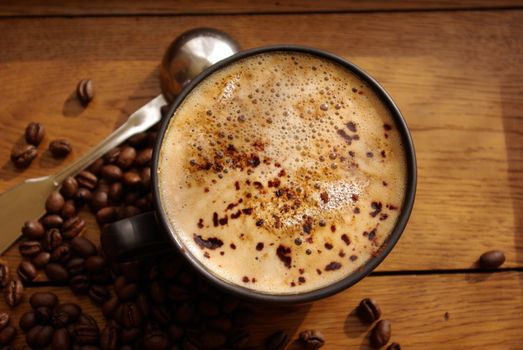 cup of cappuccino on the table, pentax k 10d 