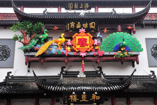 Chinese new year decoration in shanghai street