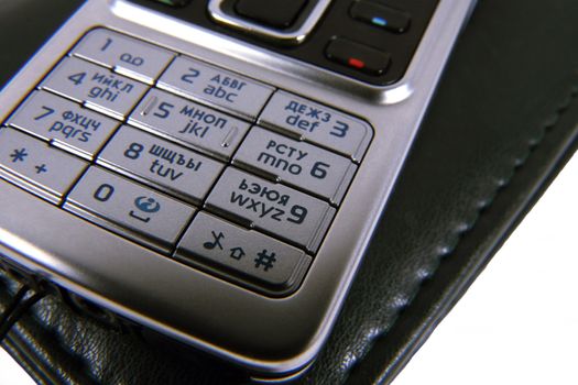 The keyboard of the phone close-up