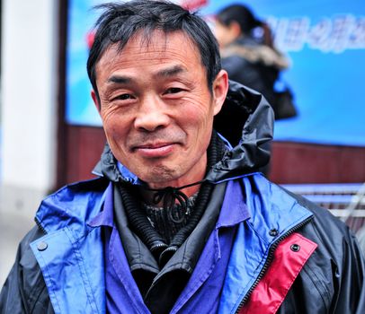 Portrait of Chinese man in Shanghai China