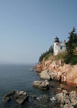 The Bass Harbor Head Lighthouse, in Acadia National Park, Maine, USA.