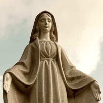 Monument Lady of Guadalupe on a cemetery. Since its creation in 1787 Lychakiv Cemetery Lvov, Ukraine