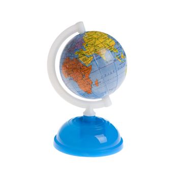 The globe a toy. It is isolated on a white background