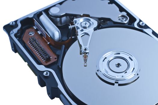 open server hard disk drive in close up. High performance hard disk