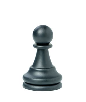 Chess pawn. Black color, it is isolated on white