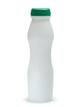 White plastic bottle. It is isolated on a white background